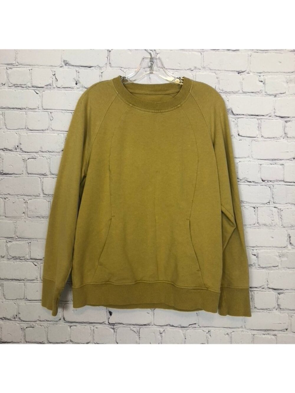 Lululemon Scuba Crew Size 10 Yellow Cotton Terry